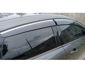 Вітровики з хромованим молдингом HB/Sedan (4 шт., Sunplex Chrome) для Ford Focus III 2011-2017 рр