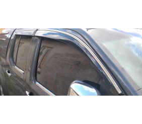 Вітровики з хромованим молдингом (4 шт., Sunplex Chrome) для Nissan Navara 2006-2015 рр