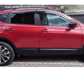Вітровики з хромованим молдингом (4 шт., Sunplex Chrome) для Nissan Qashqai 2010-2014 рр