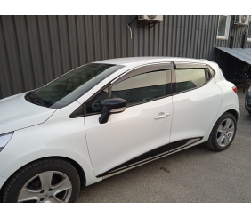 Вітровики з хромованим молдингом (4 шт., Sunplex Chrome) для Renault Clio V 2019- рр