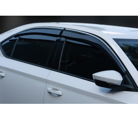 Вітровики з хромованим молдингом SD (4 шт., Sunplex Chrome) для Skoda Superb 2015-2024 рр