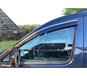 Вітровики з хромованим молдингом (4 шт., Sunplex Chrome) для Volkswagen Caddy 2020- рр