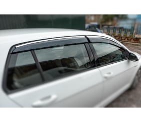Вітровики з хромованим молдингом HB (4 шт., Sunplex Chrome) для Volkswagen Golf 7/E-Golf 2012-2020 рр