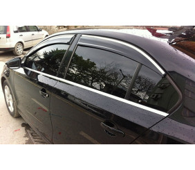 Вітровики з хромованим молдингом (4 шт., Sunplex Chrome) для Volkswagen Jetta 2011-2018 рр