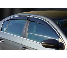 Вітровики з хромованим молдингом SD (4 шт., Sunplex Chrome) для Volkswagen Passat B8 2015-2023 рр