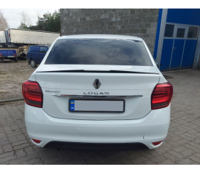 Спойлер LIP (Sunplex, чорний) (118,5см *5,5см) для Renault Logan II 2013-2022 рр