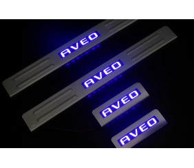 Накладки на пороги Libao (4 шт., Нерж.) для Chevrolet Aveo T300 2011-2020 рр