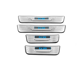 Накладки на пороги Libao LED (4 шт, нерж) для Hyundai IX-35 2010-2015 рр