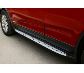 Бокові пороги OEM V2 (2 шт, алюм) для Subaru Outback 2009-2014 рр