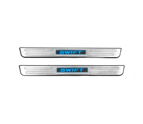 Накладки на пороги Libao LED (2 шт, нерж) для Suzuki Swift 2010-2017 рр