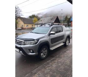 Рейлінги з перемичками (2 шт, Хром) для Toyota Hilux 2015- рр