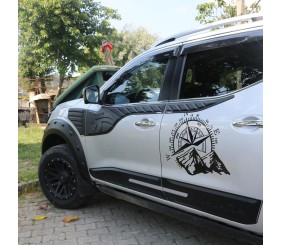 Молдинг на верх дверей (6 шт, ABS) для Nissan Navara/NP300 2016- рр