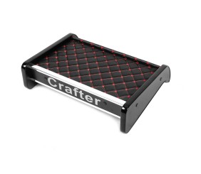 Полиця на панель (Чорна з червоною ниткою) для Volkswagen Crafter 2016- рр