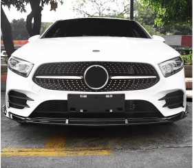 Передня лип накладка (для AMG-Line 2018-2021, Чорна) для Mercedes A-сlass W177 2018- рр