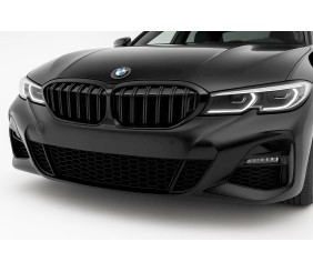 Ніздрі M-Look V2 (2018-2022, чорний глянець) Без місця під камеру для BMW 3 серія G20/G21 2018- рр
