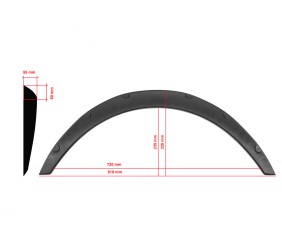 Універсальні накладки на арки UNIV-032 (4 шт, ABS-пластик, чорні)