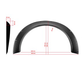 Універсальні накладки на арки UNIV-034 (4 шт, ABS-пластик, чорні)