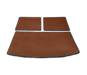 Килимок багажника 3 частини (EVA, цегляний) (7 місць) для Ауди Q7 2005-2015 рр