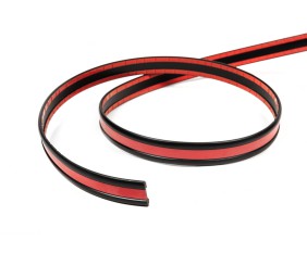 Чорний молдинг із червоною смужкою на метраж sal16b (1 метр, 27 мм)