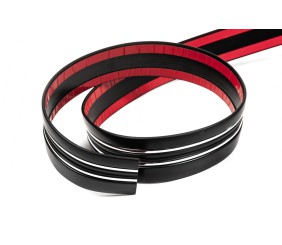 Чорний молдинг із хром смужкою на метраж sal97 (1 метр, 54 мм)