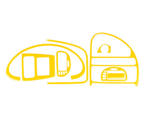 Накладки на панель (жовтий колір) для Citroen Saxo 1996-2023 рр