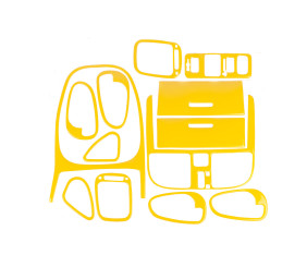 Накладки на панель 1999-2003 (жовтий колір) для Mitsubishi Carisma рр