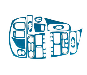 Накладки на панель (синій колір) для Fiat Palio 1996-2011 рр