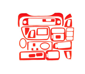 Накладки на панель (червоний колір) для Honda Civic 1995-2001 рр