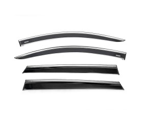 Вітровики з хромованим молдингом (4 шт., Niken) для Peugeot 5008 2016-2023 рр