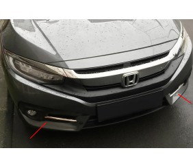 Накладки на противотуманки Carmos (2 шт., нерж) для Honda Civic Sedan X 2016-2021 рр