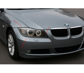 Накладки на фари (2 шт., Пласт) для BMW 3 серія E90/E91 2005-2011 рр