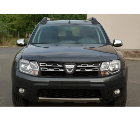 Накладки на дзеркала варіант 1 (2 шт, ABS) Хромований пластик для Dacia Duster 2008-2018 рр