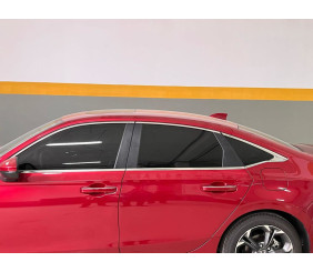 Нижні молдинги стекол (8 шт, нерж) Carmos - Турецька сталь для Honda Civic Sedan 2021- рр