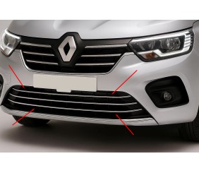 Накладки на решітку бампера (3 шт, нерж.) для Renault Kangoo/Express 2021- рр