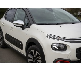 Накладки на дзеркала (2 шт, нерж) Carmos - Турецька сталь для Citroen C-3 2016-2023 рр