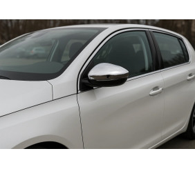 Накладки на дзеркала (2 шт, нерж) Carmos - Турецька сталь для Peugeot 308 2014-2021 рр
