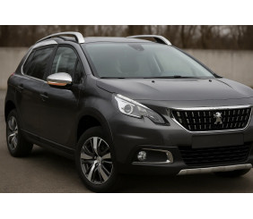 Накладки на дзеркала 2016-2019 (2 шт, нерж) Carmos - Турецька сталь для Peugeot -2019 рр