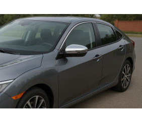 Накладка на дзеркала (2 шт, нерж.) для Honda Civic Sedan 2021- рр