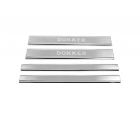 Накладки на пороги Carmos V2 (4 шт, нерж) для Dacia Dokker 2013-2022 рр