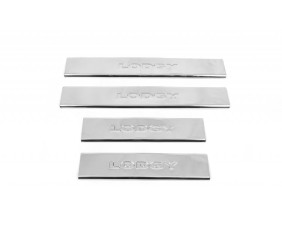 Накладки на пороги Carmos V2 (4 шт, нерж) для Dacia Lodgy 2012-2022 рр