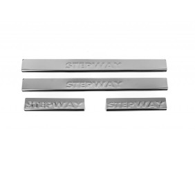 Накладки на пороги Carmos V2 (4 шт, нерж.) для Dacia Sandero 2013-2020 рр