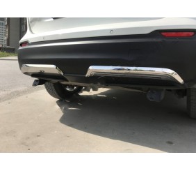 Накладки на торец заднього бампера (2017-2021, нерж) для Nissan Qashqai рр