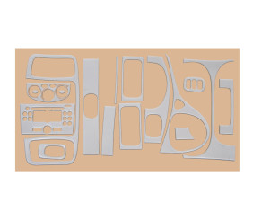 Накладка на торпеду (великий комплект) Алюміній для Opel Vivaro 2001-2015 рр