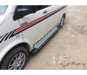 Бокові пороги Rainbow (2 шт., алюм) Довга база для Volkswagen T5 Multivan 2003-2010 рр
