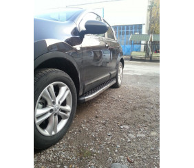 Бокові пороги BlackLine (2 шт, алюміній) коротка база для Nissan Qashqai 2010-2014 рр