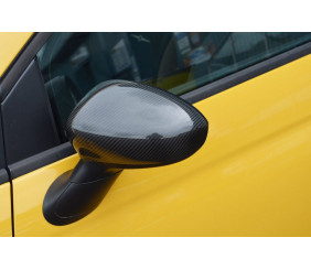 Накладки на дзеркала 2007-2015 (2 шт., натуральний карбон) для Fiat 500/500L рр