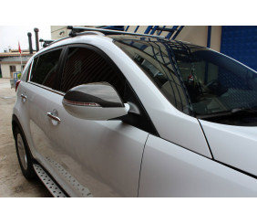 Накладки на дзеркала (2 шт., карбон) для Kia Sportage 2010-2015 рр