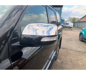 Накладки на дзеркала 2012-2026 (2 шт., нерж) OmsaLine - Італійська нержавійка для Toyota Land Cruiser 200 рр