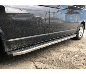 Бокові пороги BlackLine (2 шт, алюміній) Довга база для Volkswagen T5 Multivan 2003-2010 рр