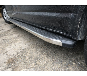 Бокові пороги BlackLine (2 шт, алюміній) Довга база для Volkswagen T5 Caravelle 2004-2010 рр